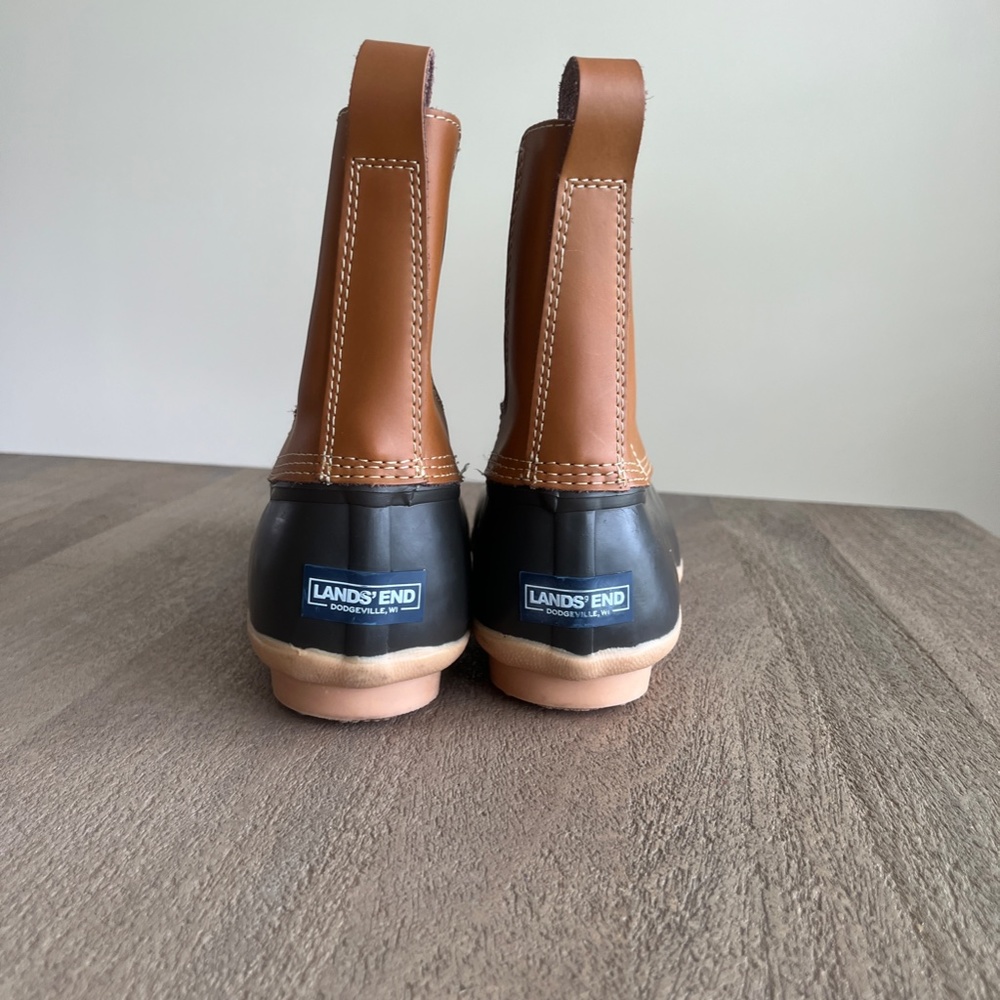 NWOT Men's Lands' Chelsea End Duck Boot Size 12D Tan - Picture 3 of 11